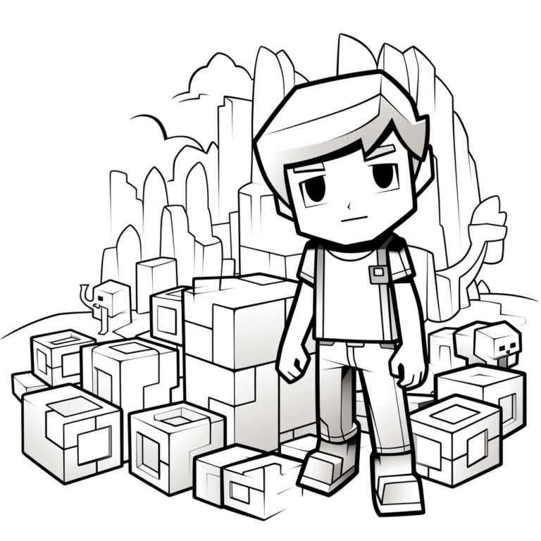 Omalovánky Minecraft k vytisknutí 154